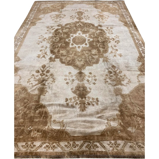Vintage Turkish Oushak Rug 6'1 X 10'5 For Sale In New York - Image 6 of 8
