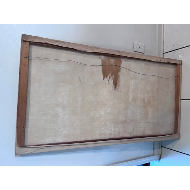 Large Mid-Century Modern Reclining Nude Oil Painting, Circa 1950s For Sale - Image 10 of 12