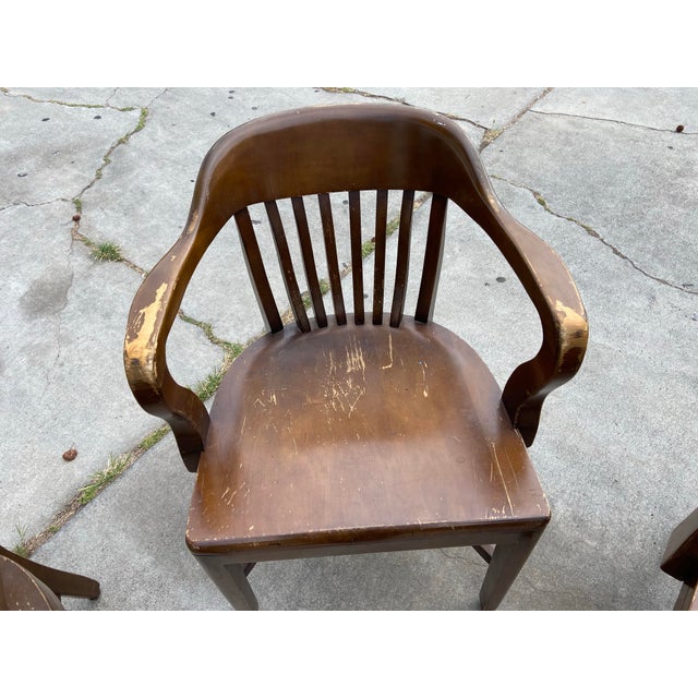 Antique Walnut Court Lawyers Desk Chairs Need Restoring Good Bones For Sale - Image 9 of 12