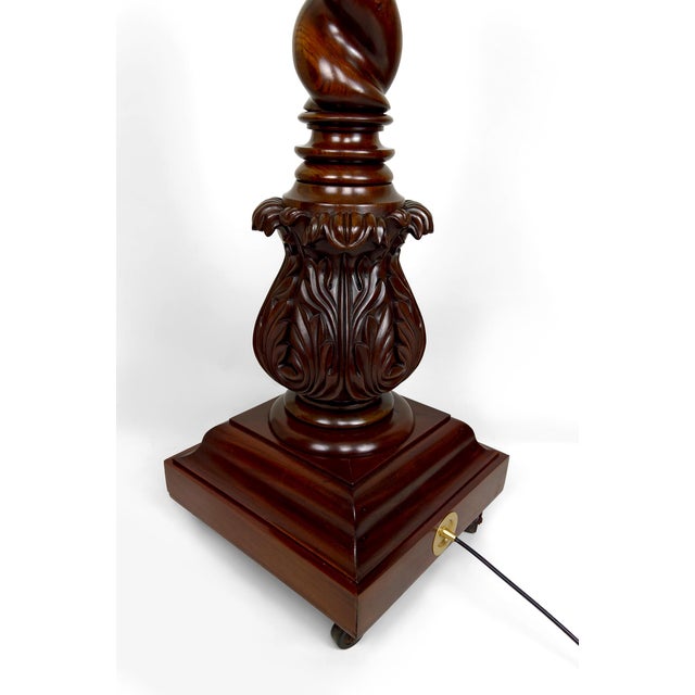 Victorian Tudor Style Twisted Column Floor Lamp in Walnut, United Kingdom, 1900s For Sale - Image 9 of 18