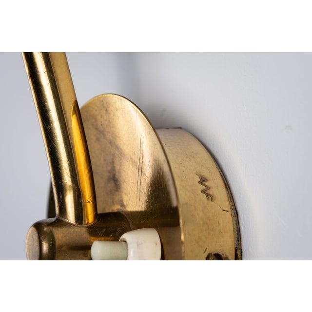 Plastic and Brass Wall Lamp by Arnold Wiigs For Sale - Image 10 of 11