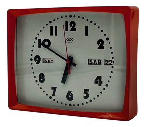 Space Age French Wall Clock with Automatic Calendar by Odo, 1970s