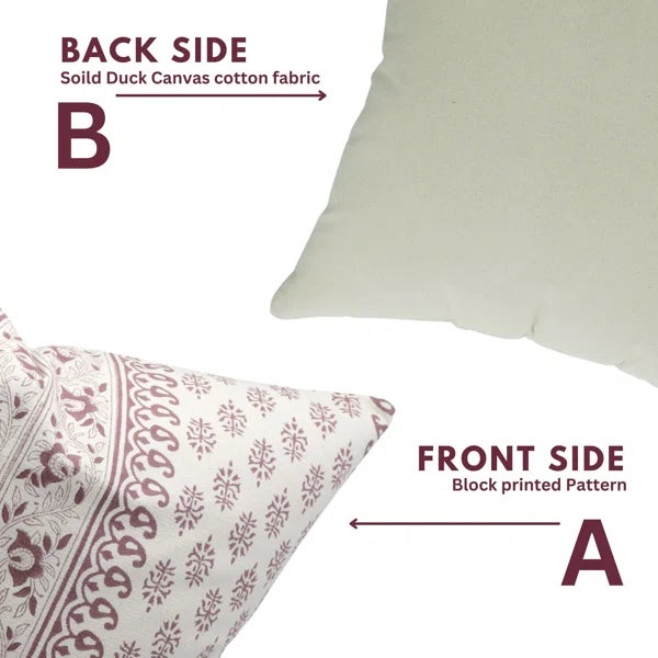 Not Yet Made - Made To Order Fabdivine Decorative Block Print Cushion Cover 16x16 Inch- Floral Buta For Sale - Image 5 of 5