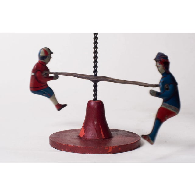 Antique Early 20th Century Tin Lithograph Spinning Toy For Sale - Image 4 of 5