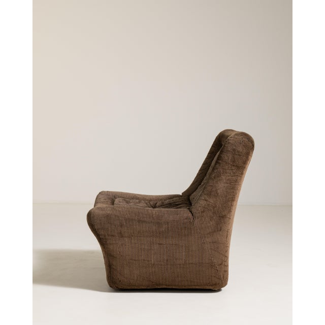 Mid-Century Modular Lounge Chair with Corduroy Upholstery, Antique, France, 20th Century For Sale In Greensboro - Image 6 of 12
