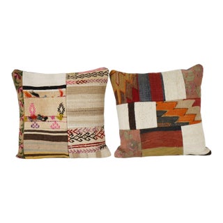 Turkish Patchwork Cushion Cover - A Pair For Sale