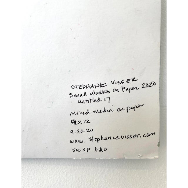 Abstract Small Work on Paper Acrylic Painting Untitled #17 by Stephanie Visser For Sale In Los Angeles - Image 6 of 8