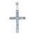 Handcrafted Modern Style Natural 3.09 Ct Sky Blue Topaz & Sterling Silver Cross Pendant For Sale