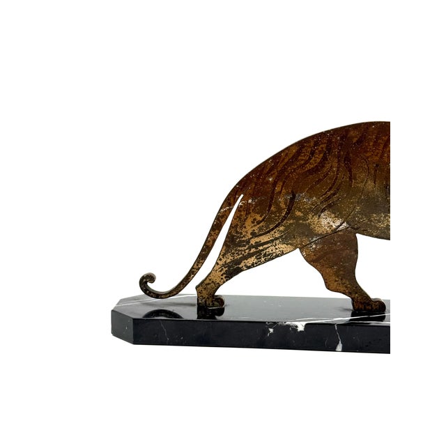 Metal Art Déco Bronze Tigre Sculpture, France Ca. 1930 For Sale - Image 7 of 12