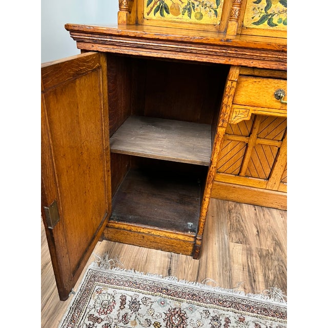 Antique Victorian Aesthetic Movement Oak Desk in Original Finish C. Late 19th Century For Sale - Image 12 of 14
