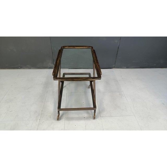 Gold Vintage Italian Serving Trolley, 1950s For Sale - Image 8 of 11