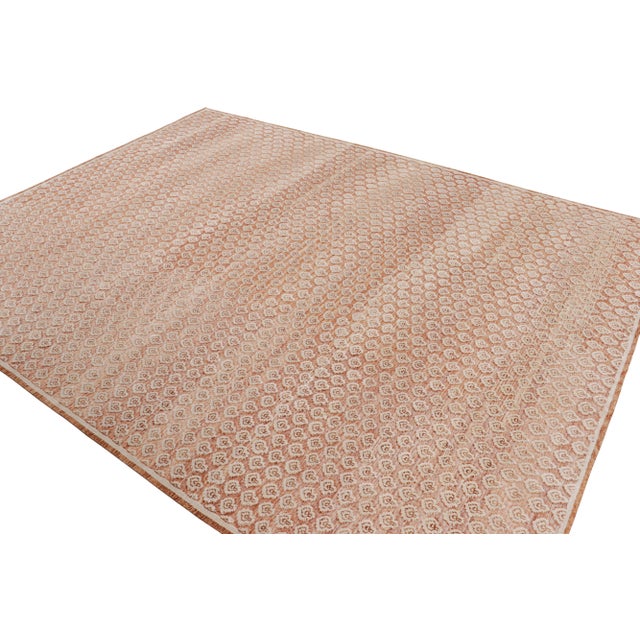 Not Yet Made - Made To Order Rug & Kilim’s Modern Block Print Rug in Red and Pink with White Floral Pattern - 5x8 For Sale - Image 5 of 7