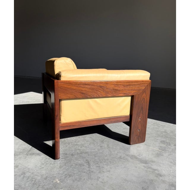 1970’s “Bastiano” model club chair designed by Afra + Tobia Scarpa for Gavina Italy. Solid Rosewood frame with original...