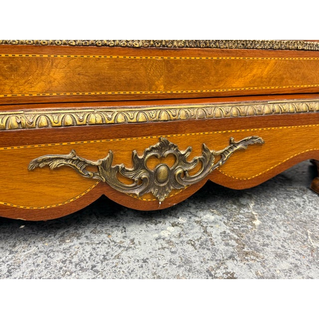 Louis XVI Style Marquetry Vitrine Display Cabinet, Vintage For Sale - Image 11 of 12