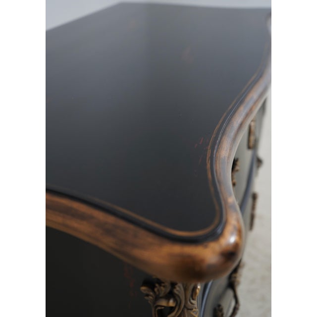 Harden Black Lacquer Chinoiserie Bombe Commode For Sale - Image 10 of 18