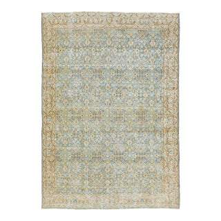 Allover Pattern Antique Persian Tabriz Wool Rug in Blue For Sale