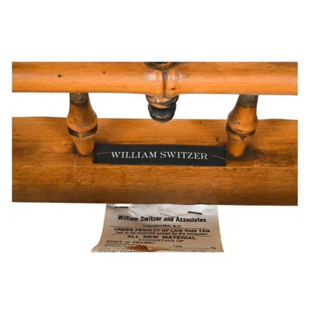 William Switzer Faux Bamboo Ottoman - BenchWith Plaid Upholstery For Sale - Image 13 of 15