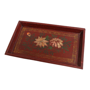 Plumb Blossom Floral Wood Tray