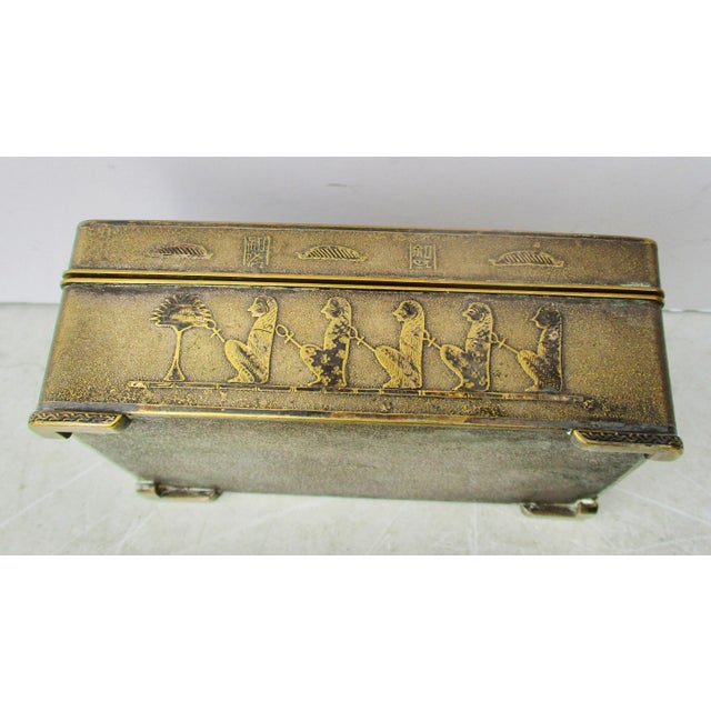 Japanese Bronze Egyptian Revival Box For Sale - Image 9 of 10