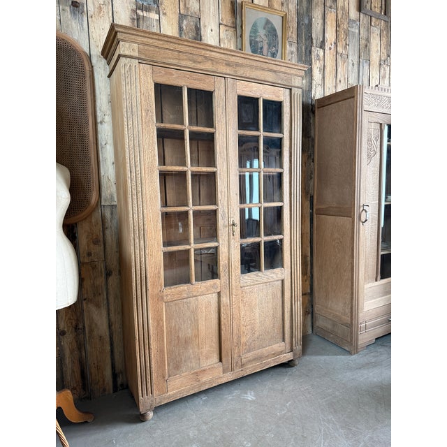 Large Antique Oak Display Cabinet, 1890s For Sale - Image 15 of 16