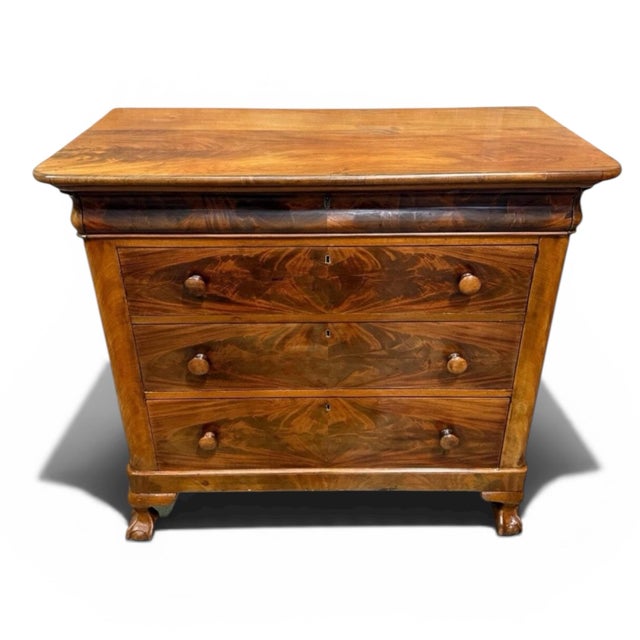 American American Empire Tigerleaf Maple Chest of Drawers For Sale - Image 3 of 11
