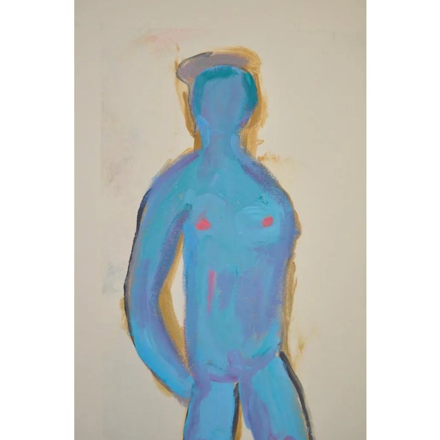 Early 21st Century Arthur Krakower "Standing Nude With Flowers" Original Monotype C.2005 For Sale - Image 5 of 6