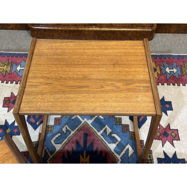 Brown English Nesting Tables in Teak from G-Plan, 1970s, Set of 3 For Sale - Image 8 of 12