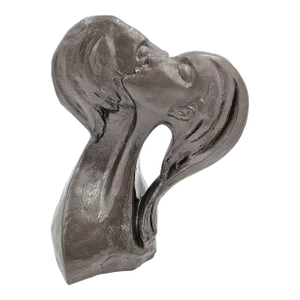 Austin Prod Large Bronzed Durastone "Faces of Love" Fisher C. 1980