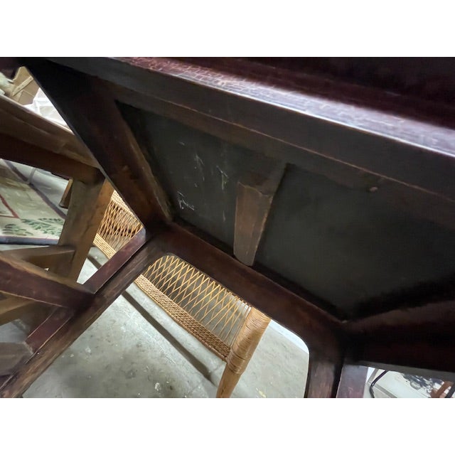 Vintage Pair Asian Elmwood Oriental Wood Yoke Back Dining / Side Chairs For Sale - Image 14 of 18