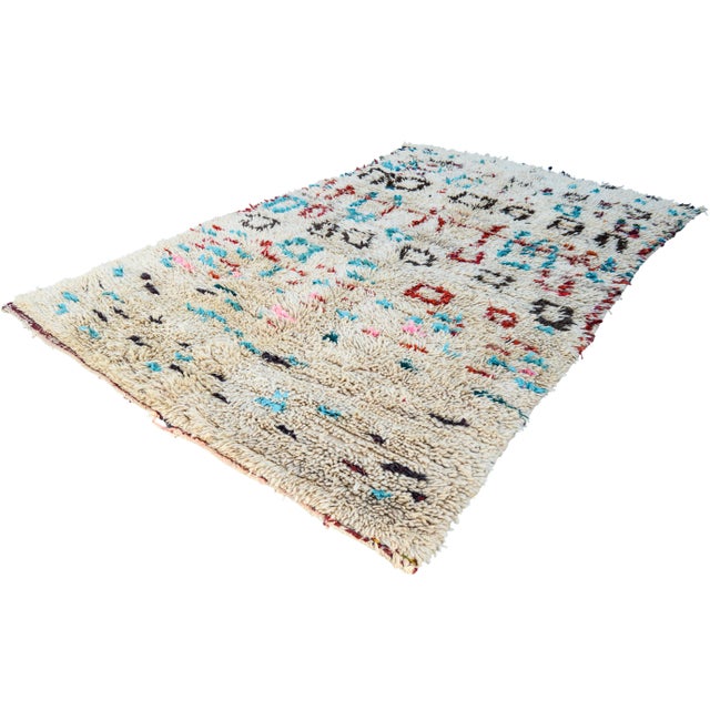 Textile Mid 20th Century Vintage Moroccan Rug - 7'5'' X 4'11'' For Sale - Image 7 of 12