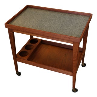 Danish Teak Drinks Trolley with Removable Tray, 1960s For Sale