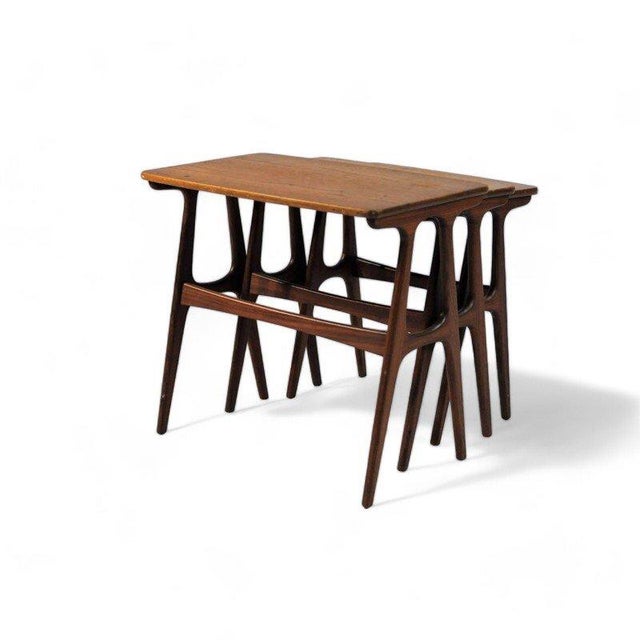 1970s Nesting Table in Teak by Johannes Andersen for CFC Silkeborg, Denmark, 1960s, Set of 3 For Sale - Image 5 of 16