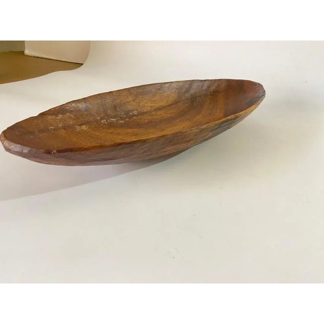 1960s Large Brutalist Wood Bowl in a Brown Patina, France, 1960s For Sale - Image 5 of 9