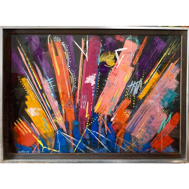 Sylvia Carewe, Large Colorful Modernist Pastel Abstract Expressionist Painting Sylvia Carewe For Sale - Image 10 of 11