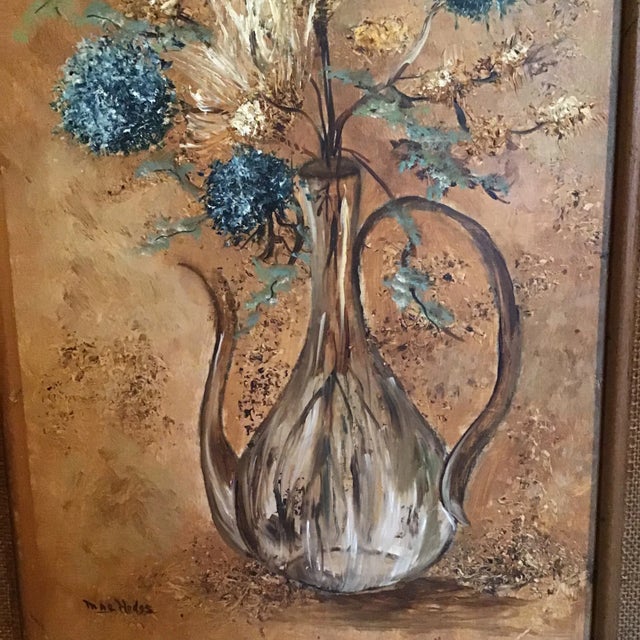 Expressionism Mid 20th Century Mid Century Oil Painting on Canvas Signed L/L For Sale - Image 3 of 9