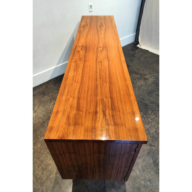 Brown French Mid Century Modern Walnut Veneer Sideboard Circa 1960 For Sale - Image 8 of 12