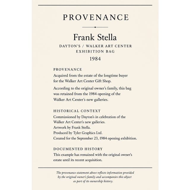 Created for the September 23, 1984 opening of the Walker Art Center's new galleries in Minneapolis, this original Frank...