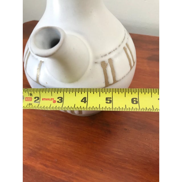 White Vintage Minimalist Boho Chic Ewer Vase For Sale - Image 8 of 8