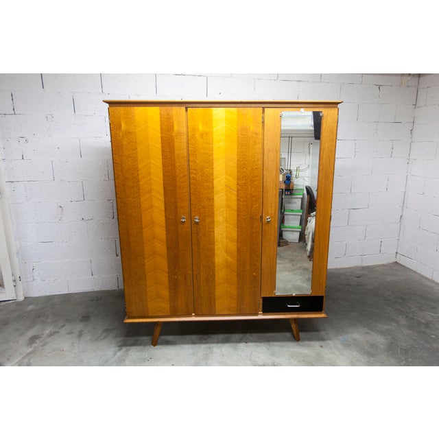 1960s French Wardrobe with Compass Legs, 1960s For Sale - Image 5 of 18