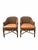Iconic set of two McGuire toboggan dining chairs featuring an midcentury modern barrel back form rattan frame. Model...