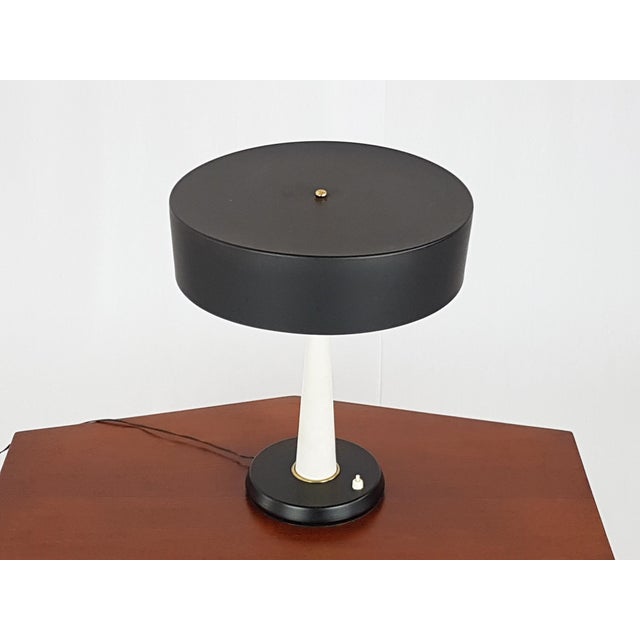 Mid-Century Modern Italian Metal and Brass Table Lamp, 1950s For Sale - Image 9 of 13