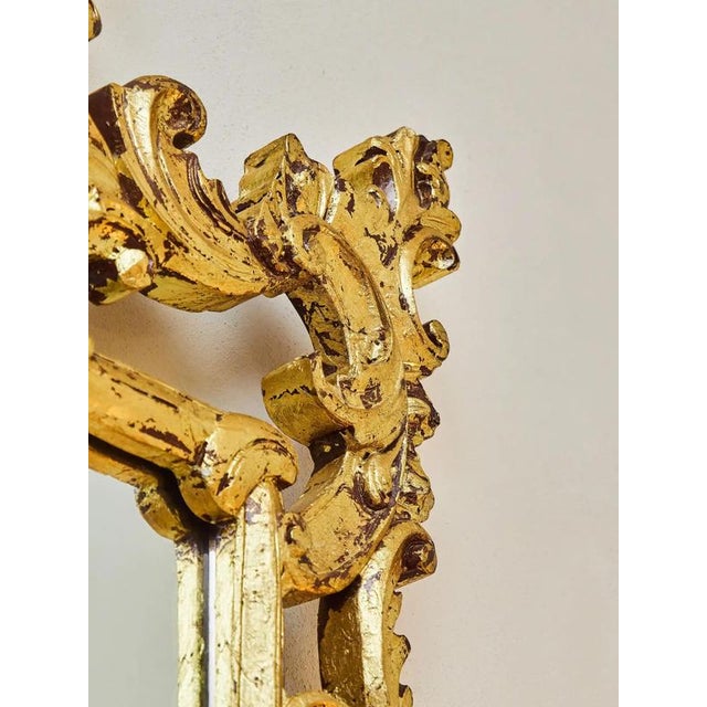 2000 - 2009 Large Louis XV Carved Gilded Mirror For Sale - Image 5 of 6