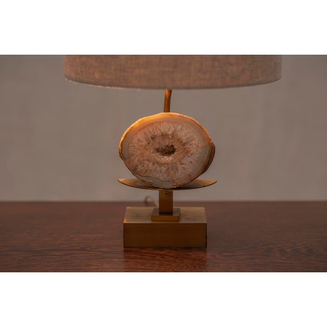 Hollywood Regency Table Lamp with Geode by Willy Daro, 1970s For Sale - Image 3 of 9