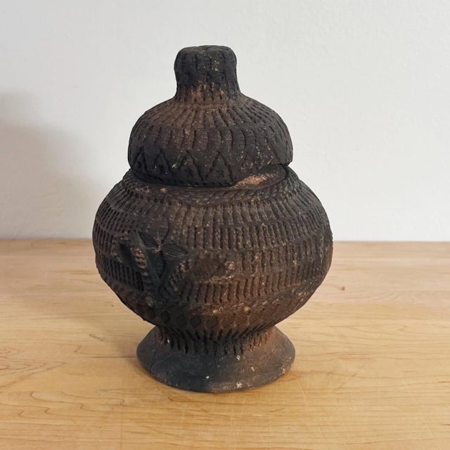 Late 19th Century Hand Thrown Kalinga Pottery Ceremonial Jars and Vessel, a Set of Three For Sale - Image 10 of 13