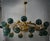 Mid-Century Modern Art Deco Style Green Murano Glass and Brass Sputnik Chandelier, 2000 For Sale - Image 3 of 11