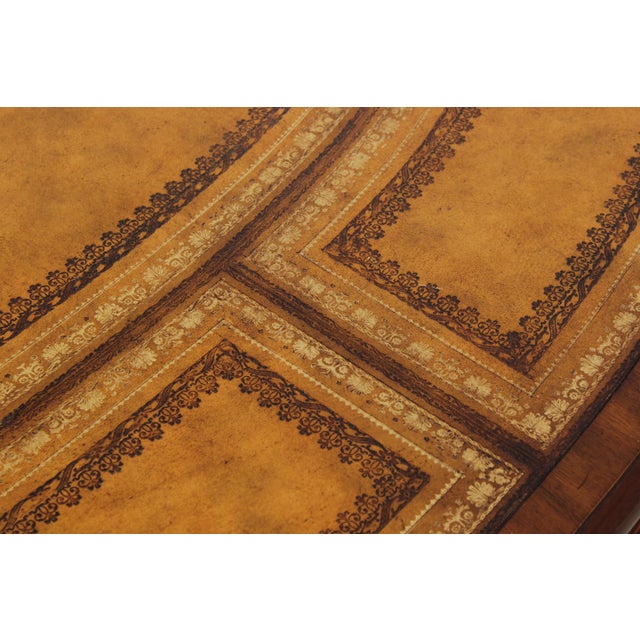 Maitland Smith Leather Top Oval Partners Desk For Sale - Image 17 of 18