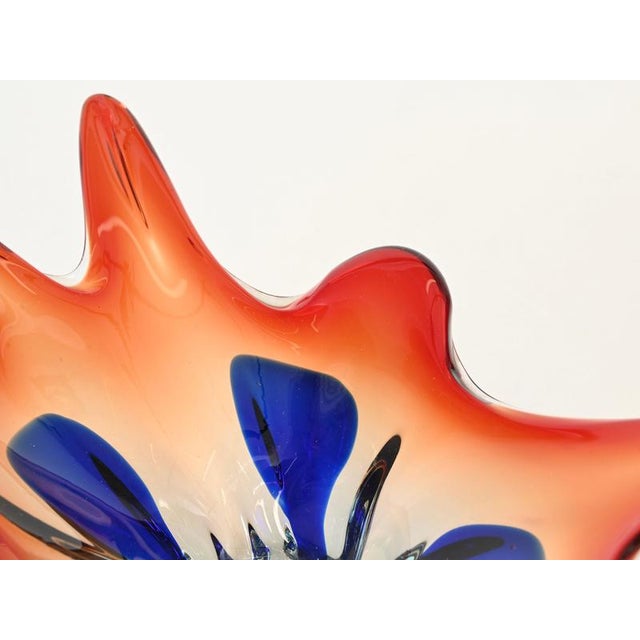 Large Sommerso Red and Blue Murano Glass Centerpiece from Seguso, 1970s For Sale - Image 11 of 13