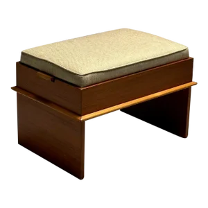Rare Mid-Century Modern Paul Frankl / John Stuart Storage Ottoman, Footstool