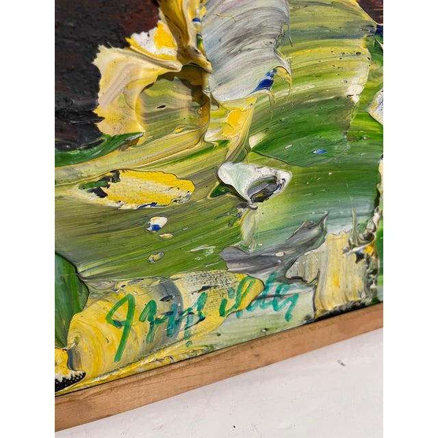 1970s Jay Milder, Vibrant Abstract Rhino Horn Jay Milder Figurative Expressionist Art Oil Painting For Sale - Image 5 of 14