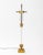 Neoclassical Style Gilt Metal Mounted Glass Table Lamp, the faceted glass column above a reeded urn form atop a stepped...